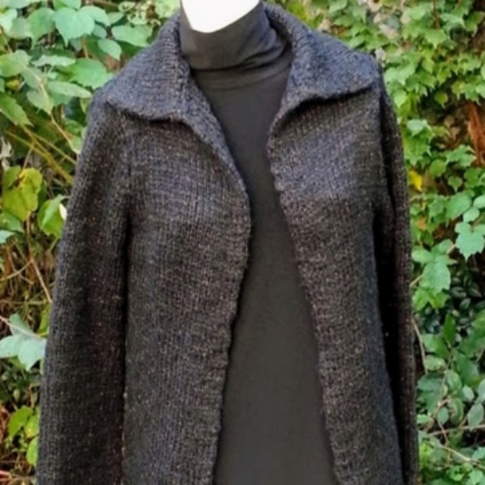 Express black open front Cardigan sweater w/copper metallic threads Medium